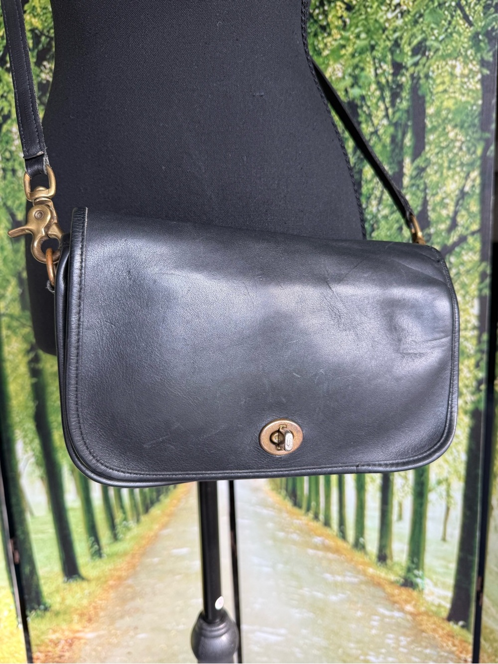 Vintage Coach 9755 Pocket Purse Black Glove Tanned Crossbody USA - Picture 6 of 12